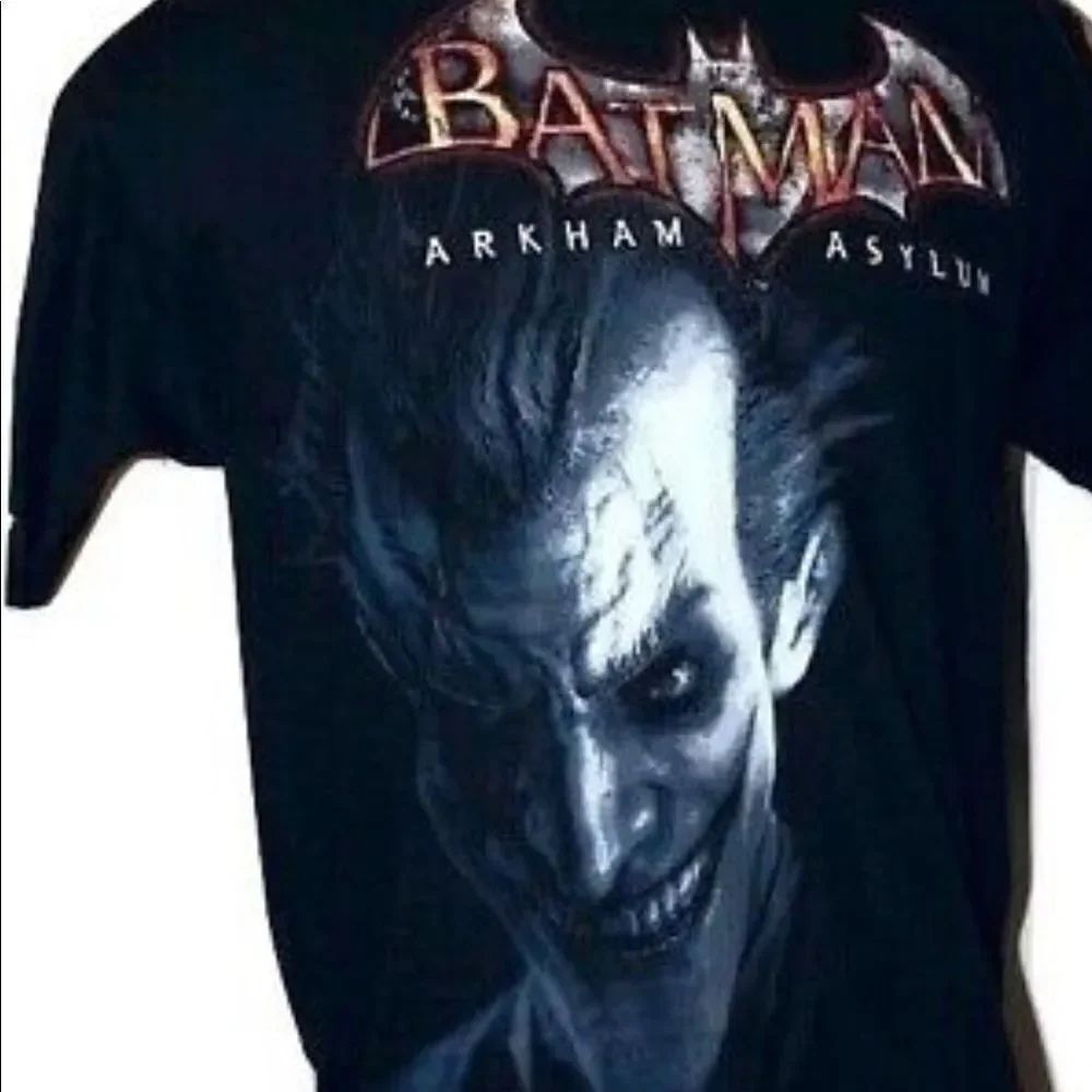 VTG💯 COTTON Movie Batman Movie Big Joker Face Arkham Asylum T-shirt Men Sz XXL